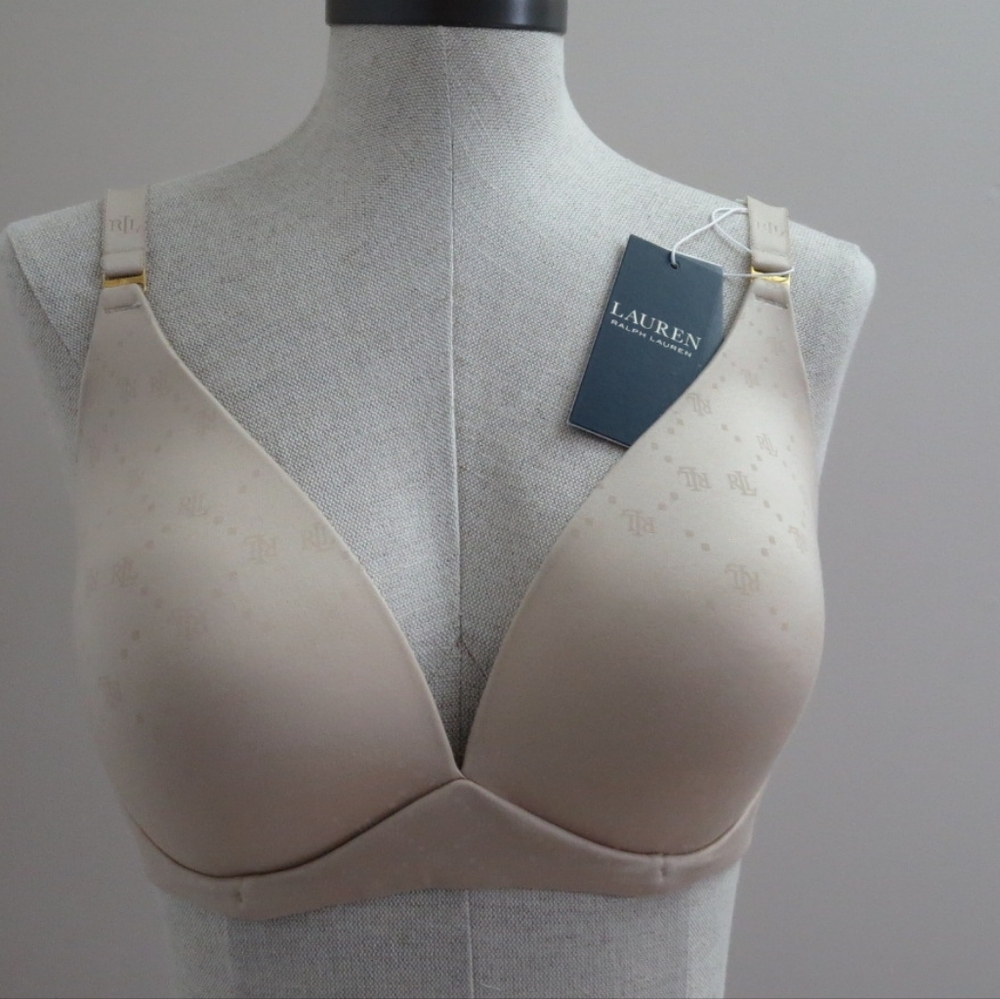 Lauren Ralph Lauren Wireless T-Shirt Bra Light Truffle Size 36D